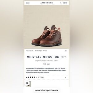Amundsen Mountain Mucks Low Cut Leather Boots - 44